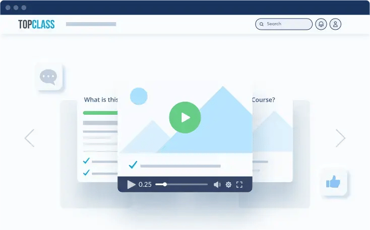 TopClass LMS lets you add interactive videos to your asynchronous online courses.