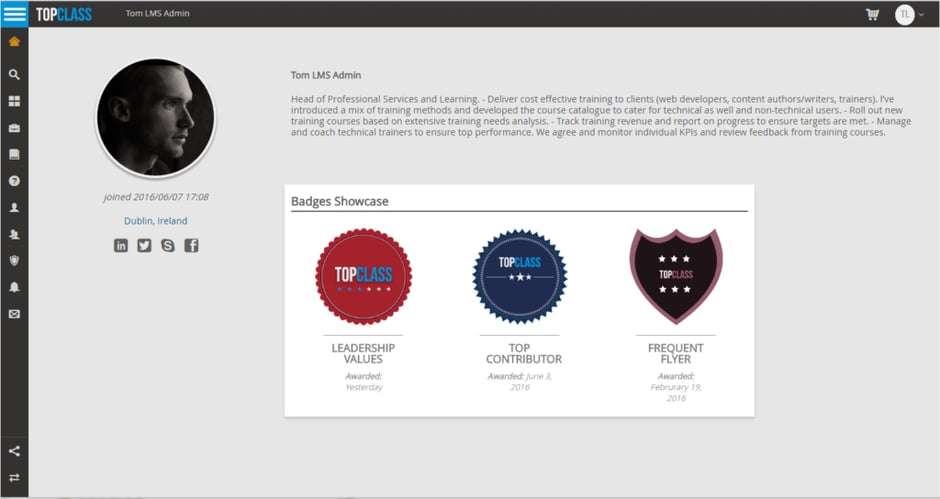 Digital Badges in TopClass LMS