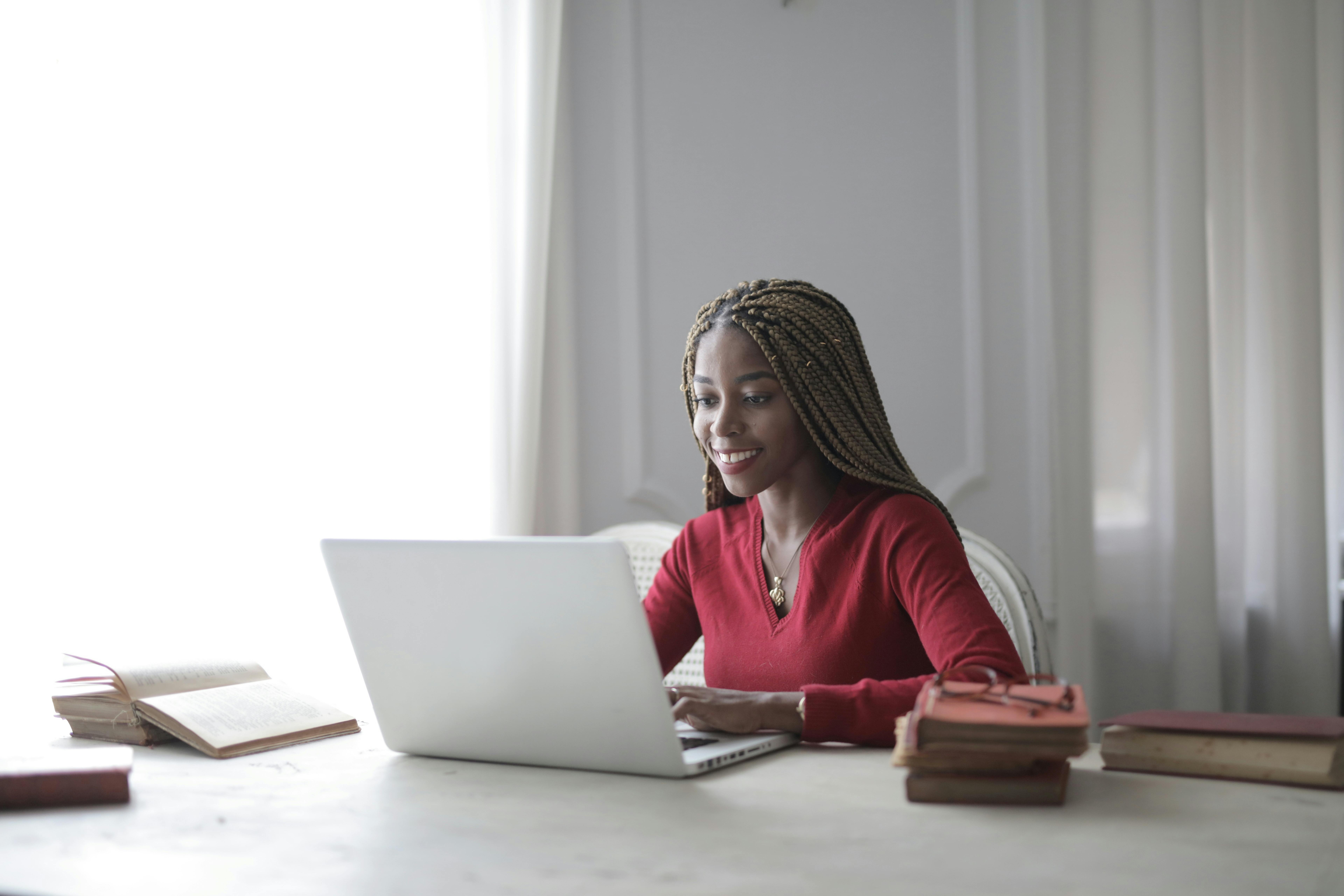 Woman Looking at Computer